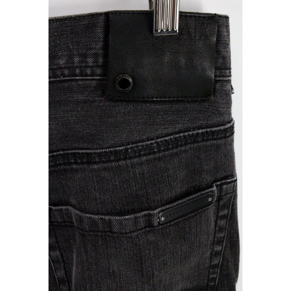 Armani Exchange Jeans Mens Black Denim Medium Washed Skinny Style Cotton Sz 31" - Picture 7 of 10
